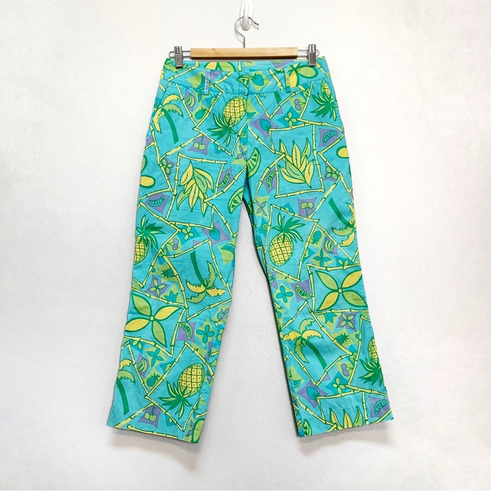 Vintage Lilly Pulitzer Pineapple Print Capri Pants Sz 4
